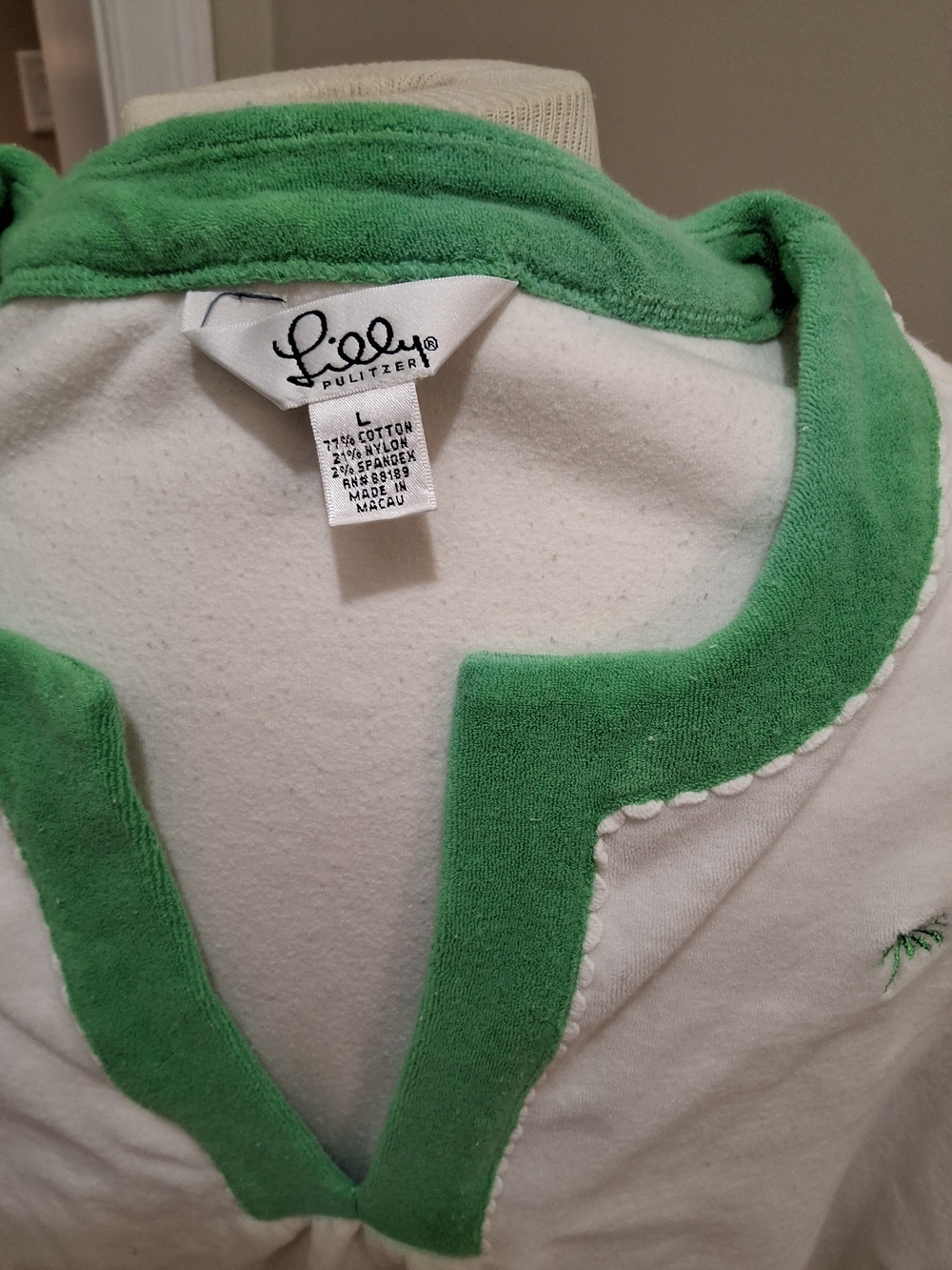 Lilly Pulitzer Kids Cream Jacket with Green Trim